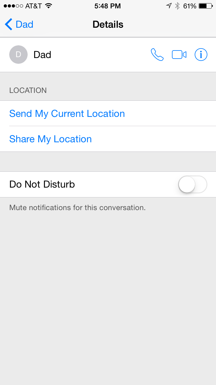 sharing location ios8